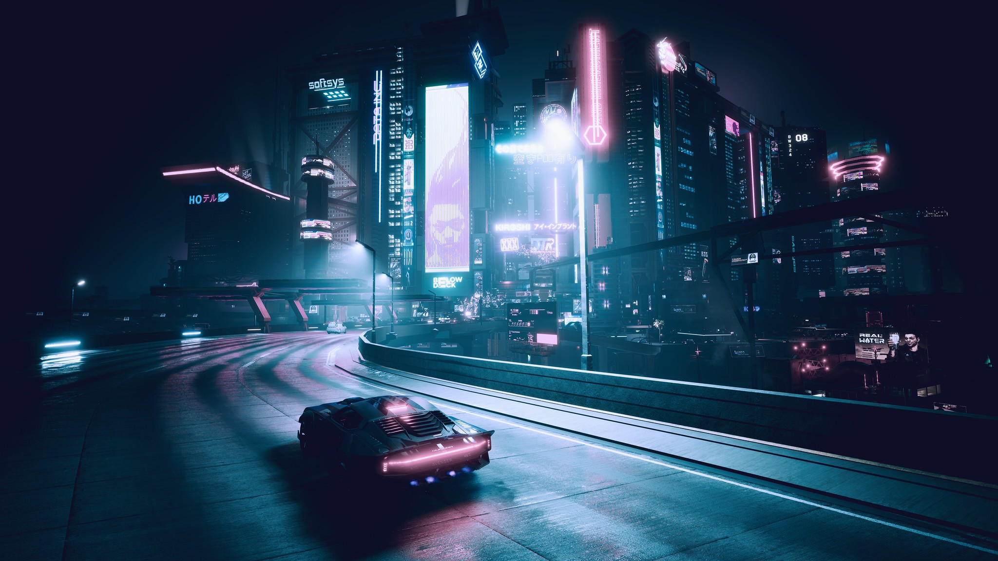 Driving through Night City