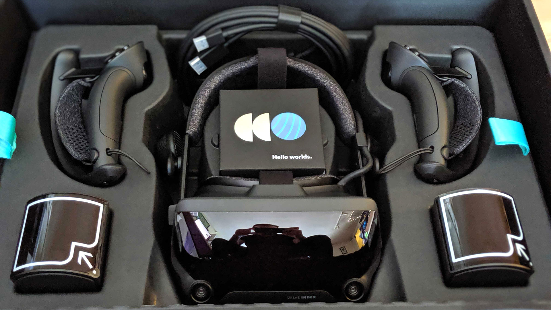 Valve Index virtual reality headset in box