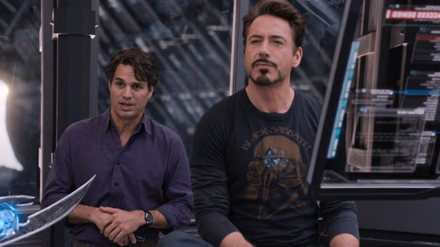 bruce banner and tony stark going over science things in the first avengers
