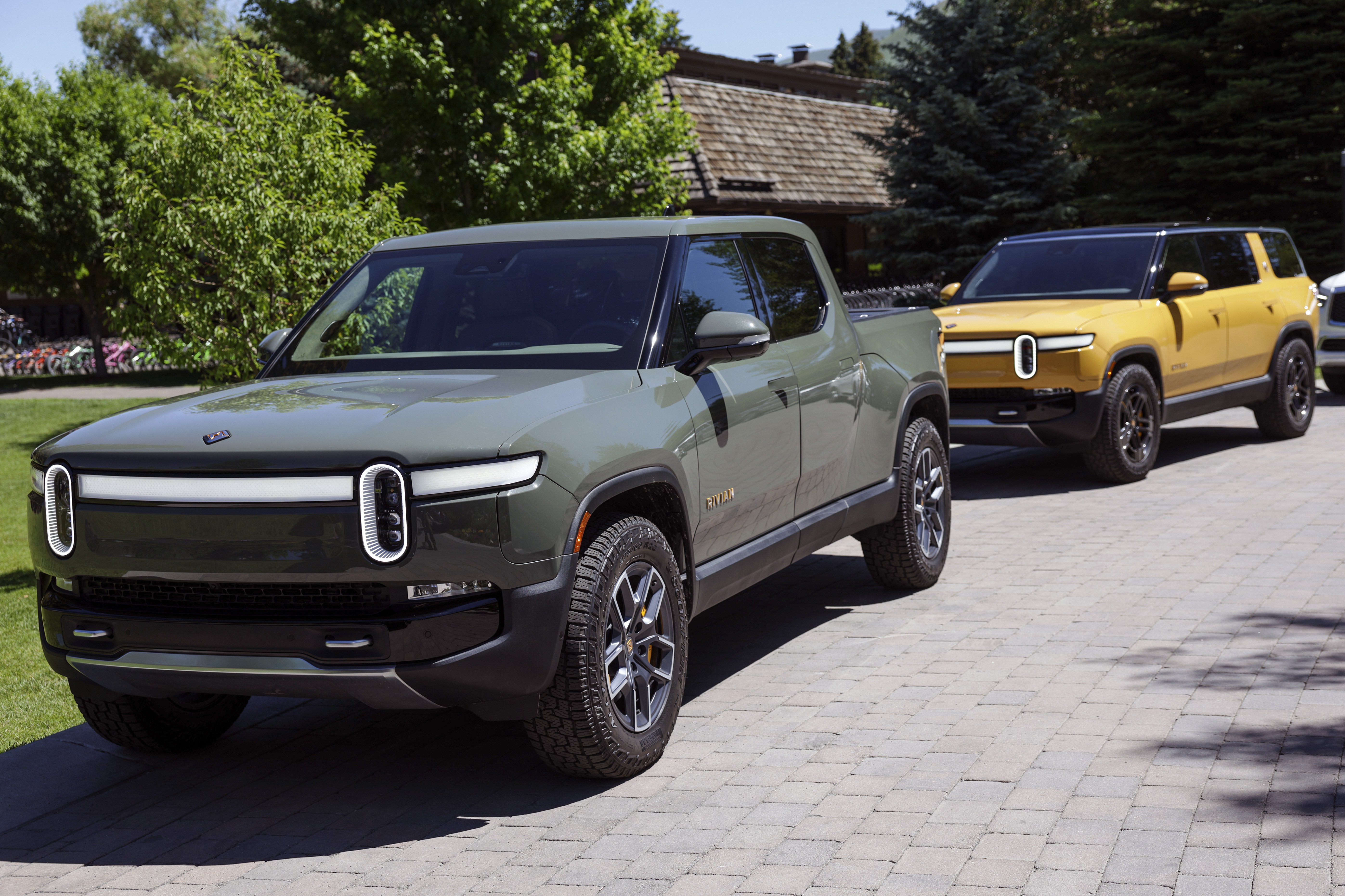 A Rivian R1T Truck and R1S SUV 