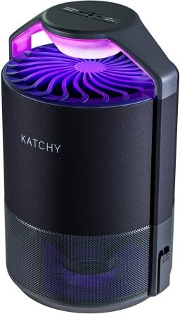 katchy bug trap in black with purple uv light