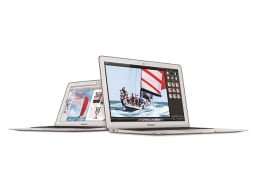 Refurbished MacBook Air on a white background.