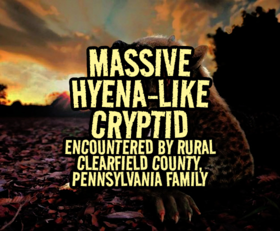 Massive Hyena-Like Cryptid Encountered by Family in Rural Clearfield County, Pennsylvania