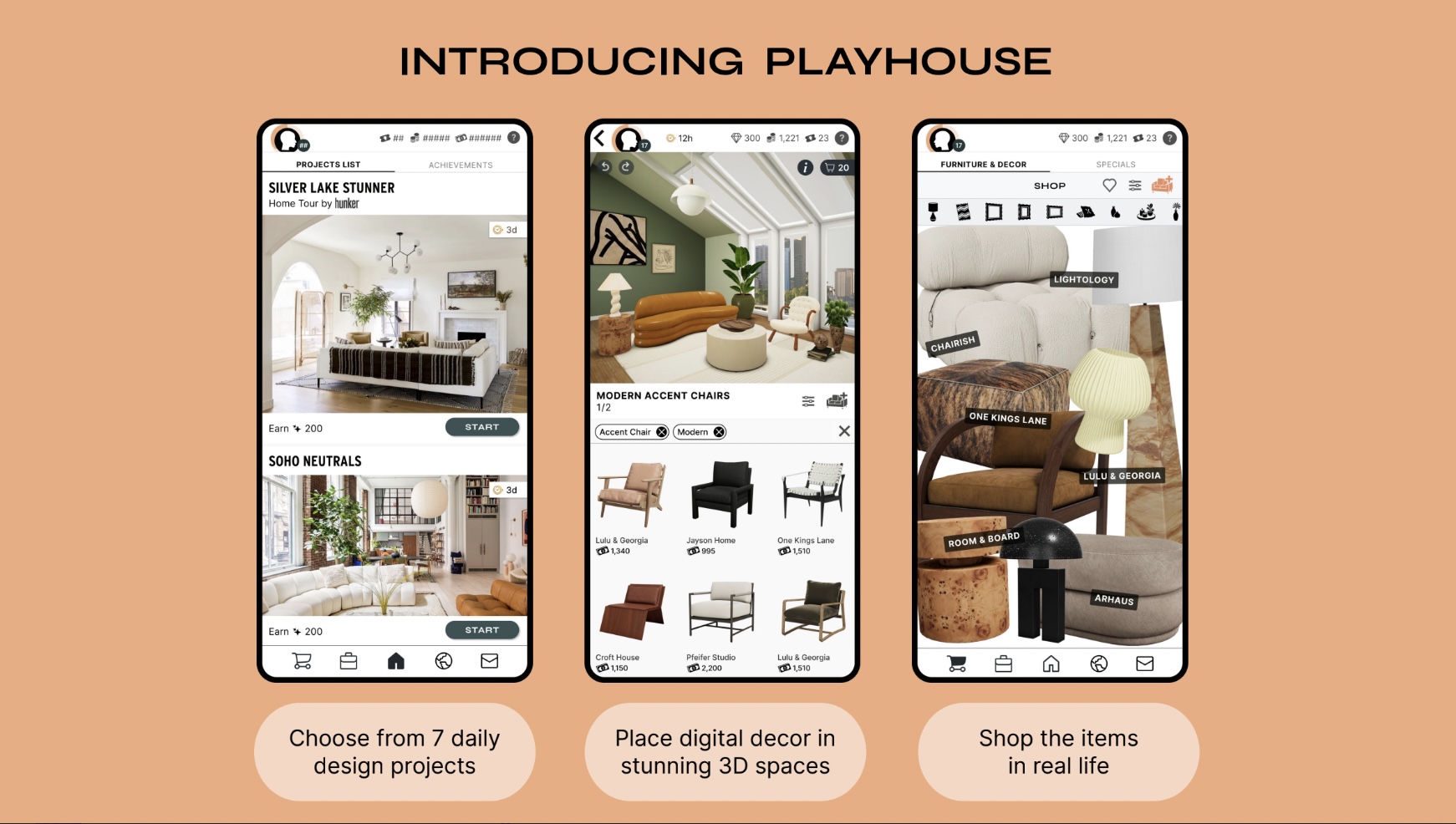 Robin Games debuts PLAYHOUSE, an interior design game you can both play and shop