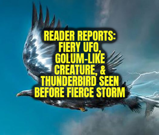 Reader Reports: Fiery UFO, Golum-Like Creatures, & Thunderbird Seen Before Fierce Storm