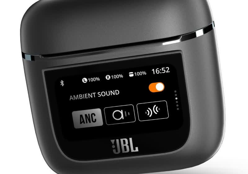 JBL’s new wireless earbuds come with a touchscreen-equipped charging case
