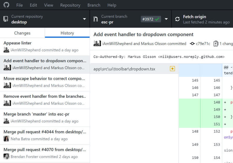 Manage your Git repositories with GitHub Desktop