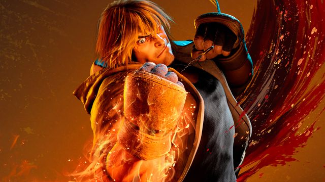 Ken Masters performs a flaming uppercut in artwork from Street Fighter 6