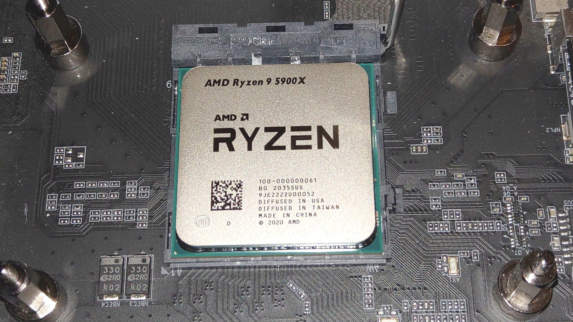 AMD Ryzen 9 5900X in a motherboard