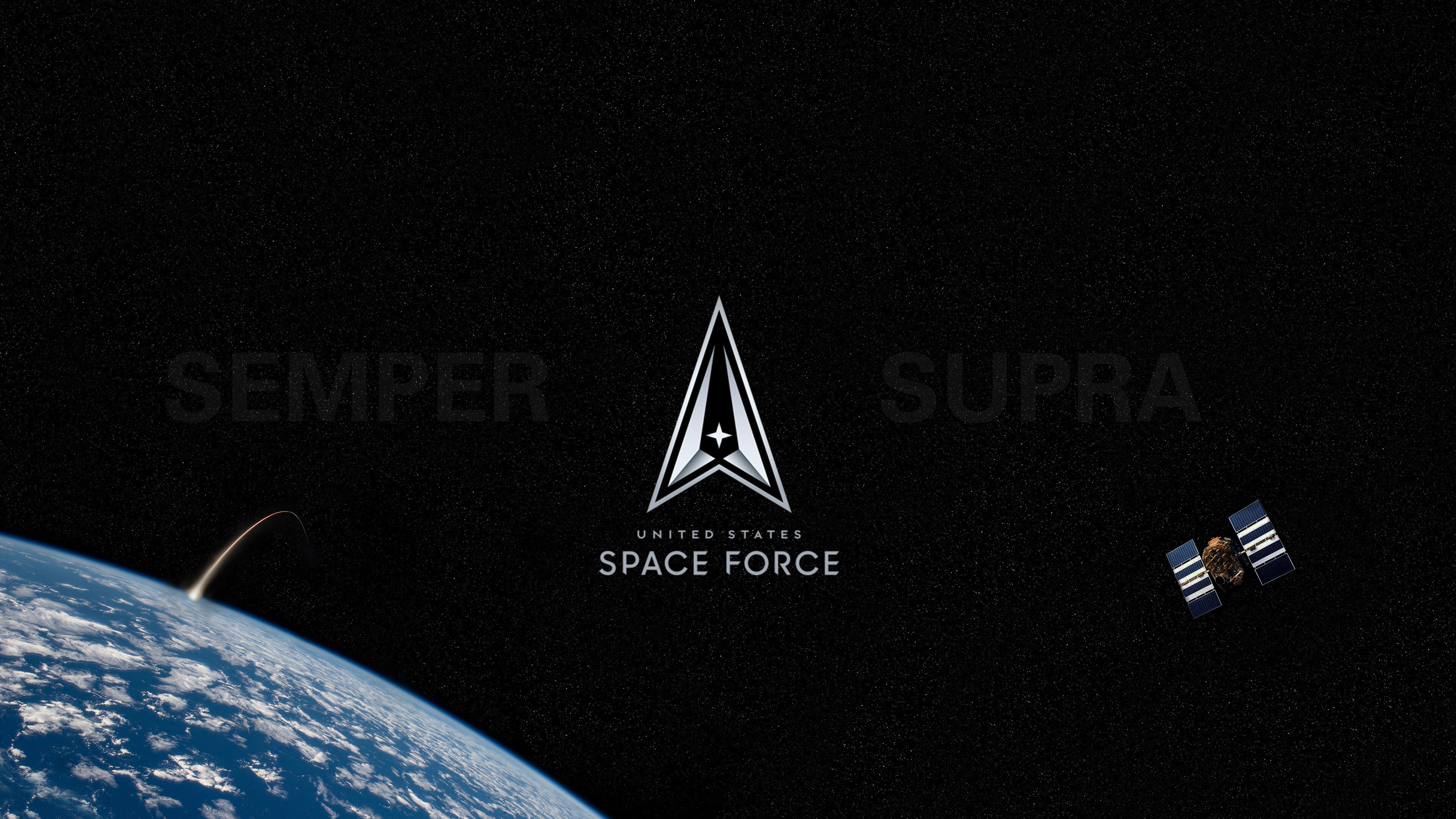 the space force logo over earth in illustration