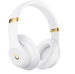 beats studio3 wireless headphones in white with gold details
