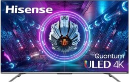 Hisense TV with blue and purple screensaver