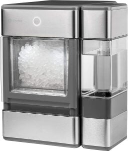 Silver ice maker with side tank