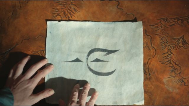 The Ring of Power sigil turn on its side to match up with the Southlands map