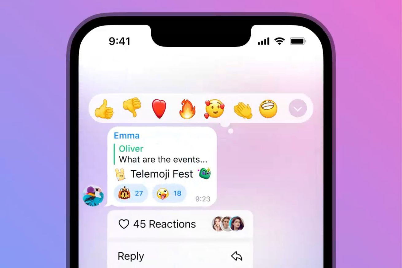 Emoji statuses and ‘infinite’ reactions are among Telegram’s latest features