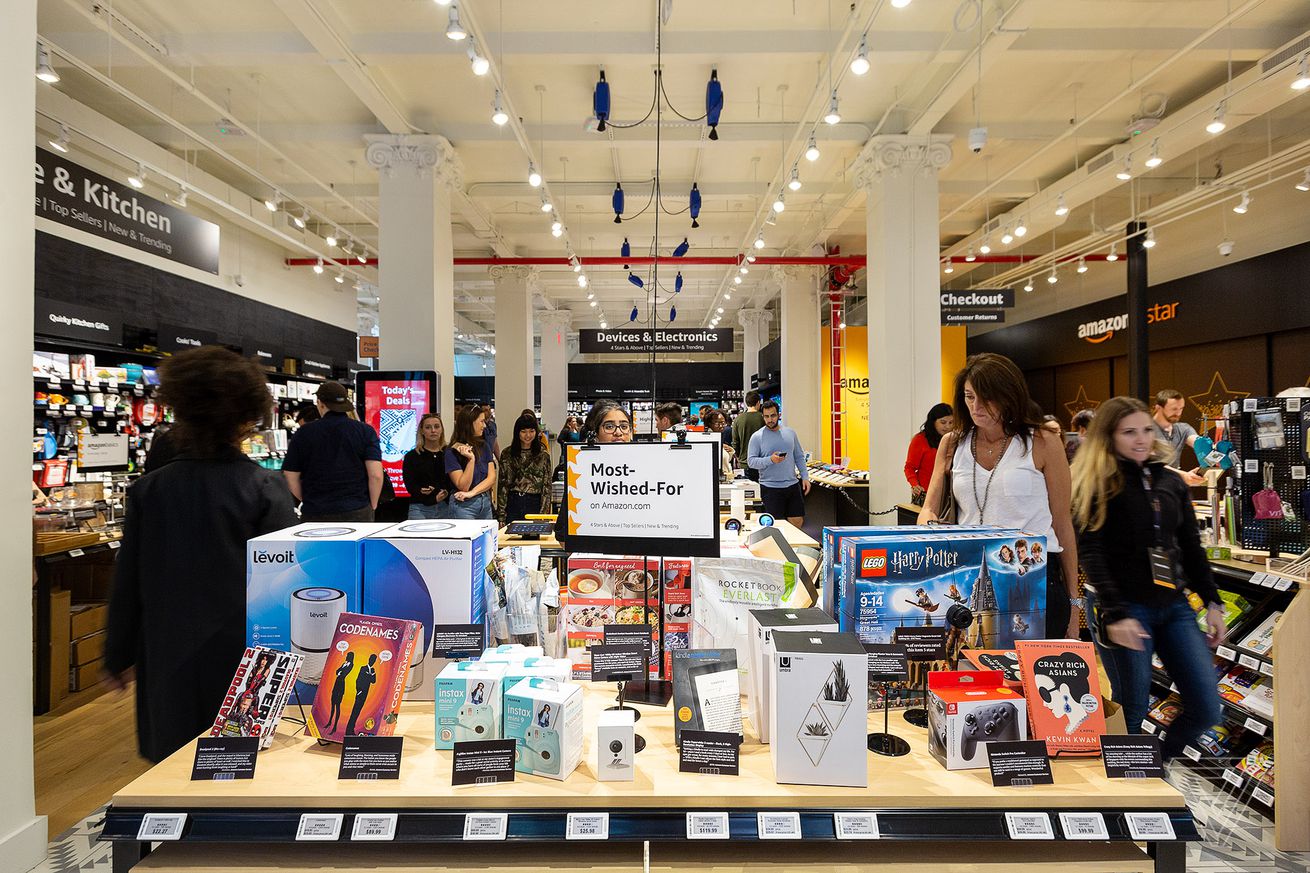 Opening day at the Amazon 4-Star brick and mortar store located in Soho in New York City.