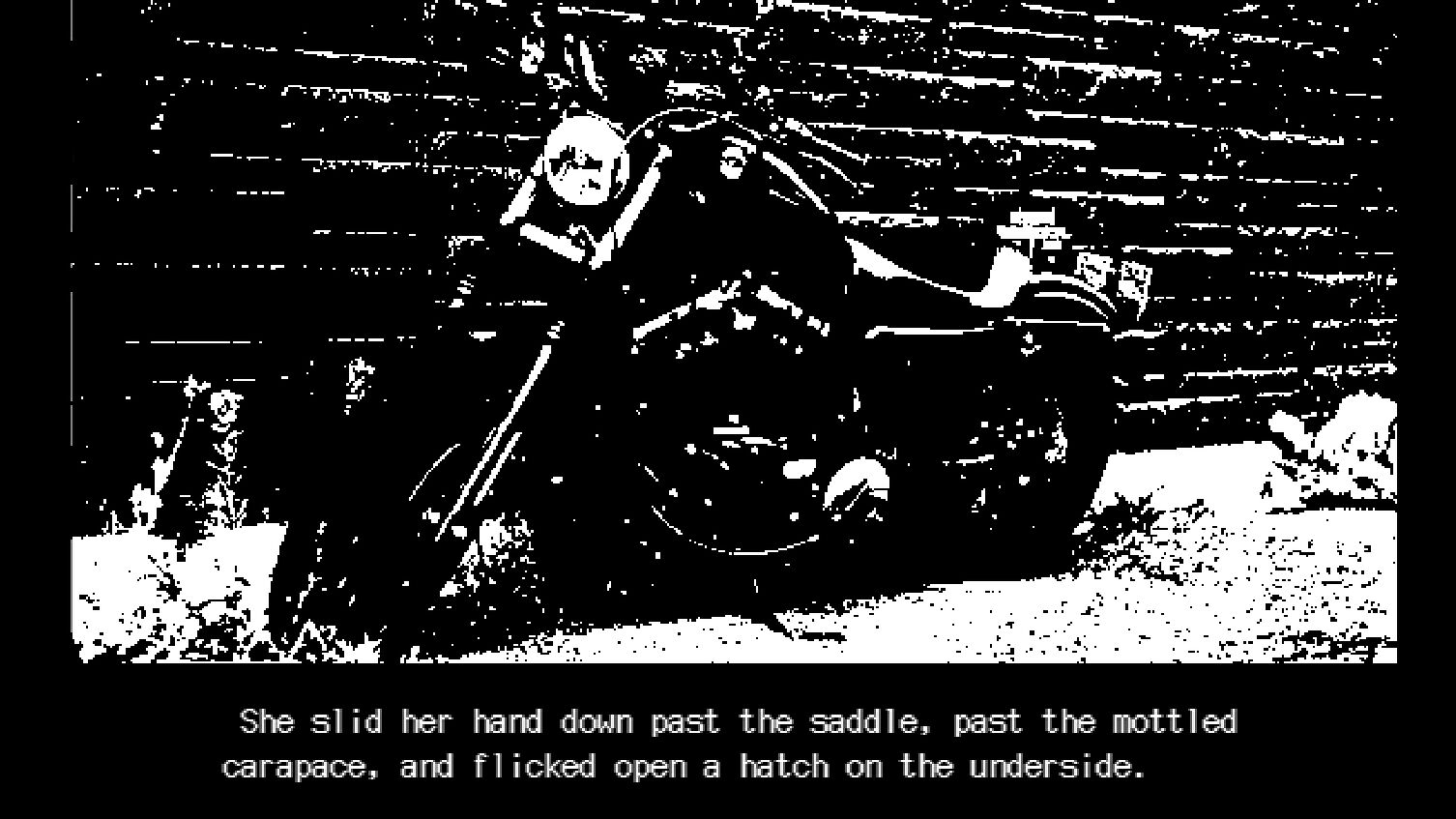 Enjoy biomechanical biker body horror in free interactive fiction Greaser
