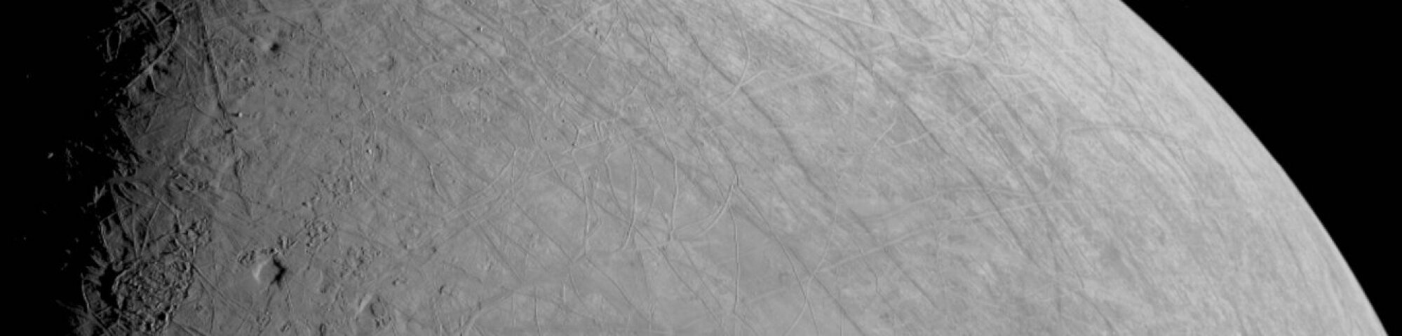 a view of Europa's icy shell