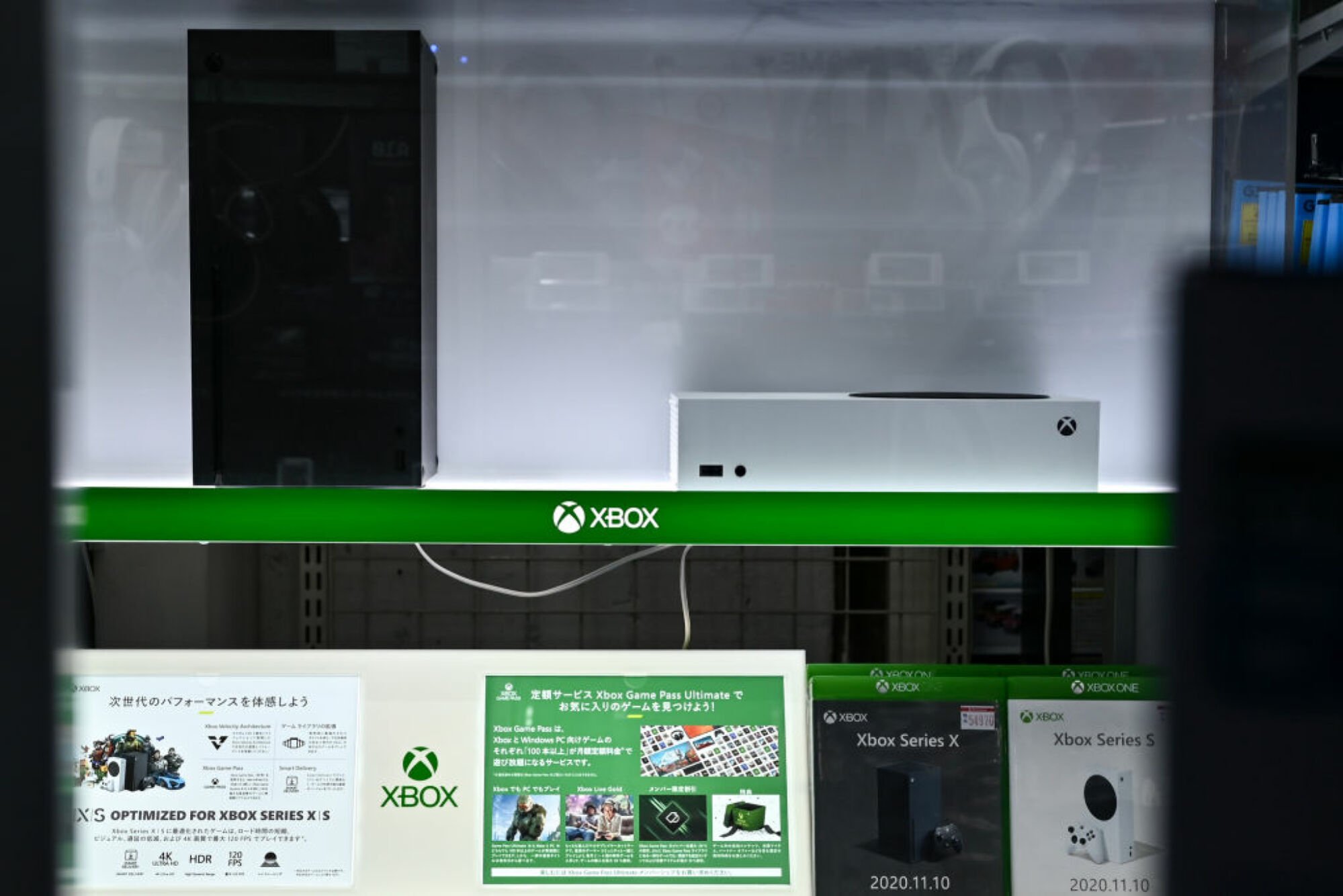Xbox Series X and S in display case