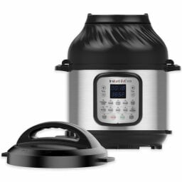 the instant pot duo crisp next to its air frying lid