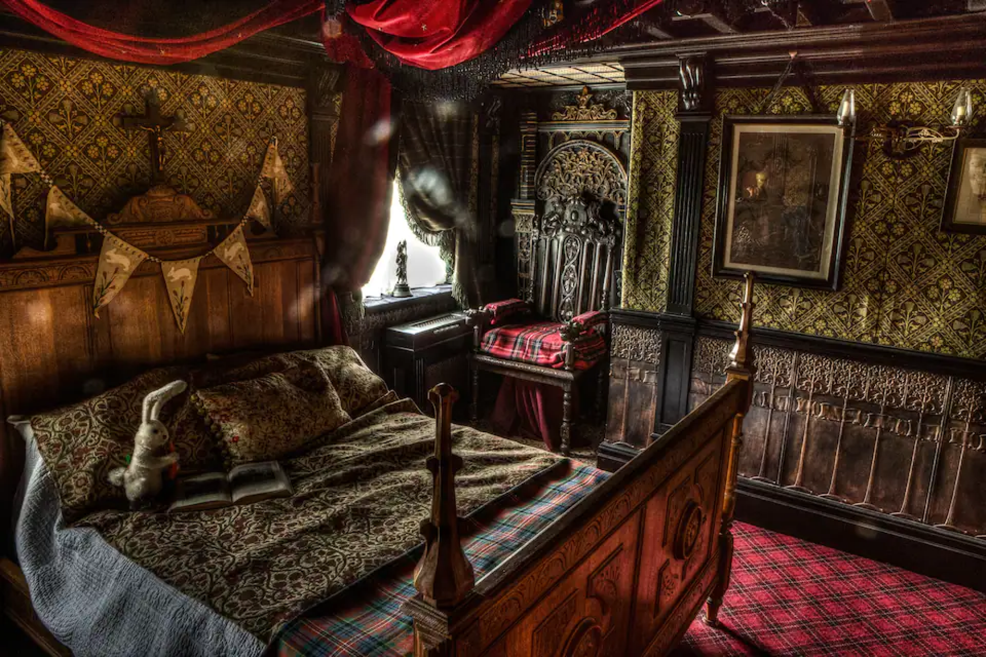 Interior of haunted bedroom at Talliston