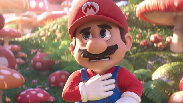 Chris Pratt as Mario who sighs as he arrives to the Mushroom Kingdom