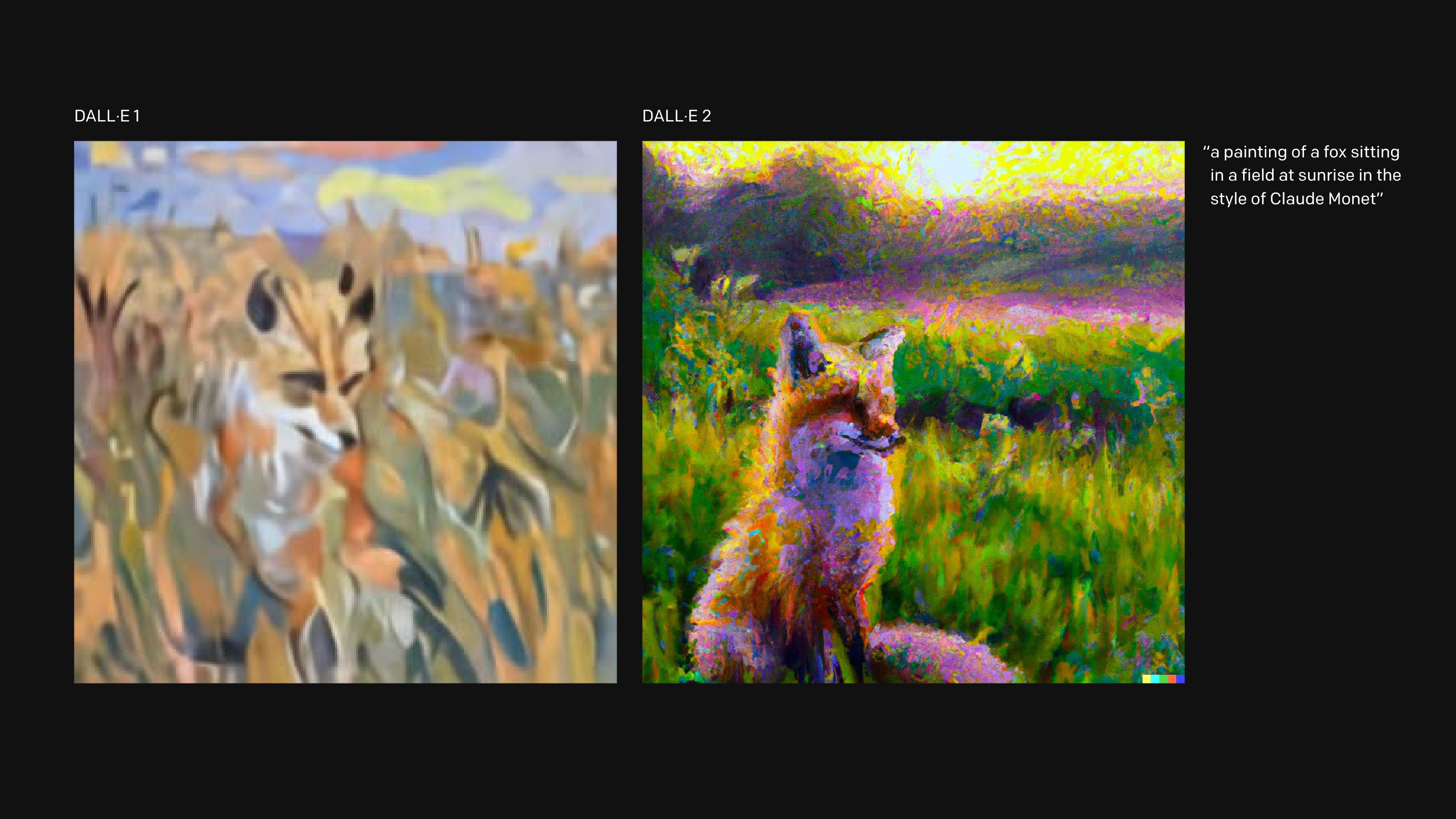Pictures of foxes generated by Dall-E
