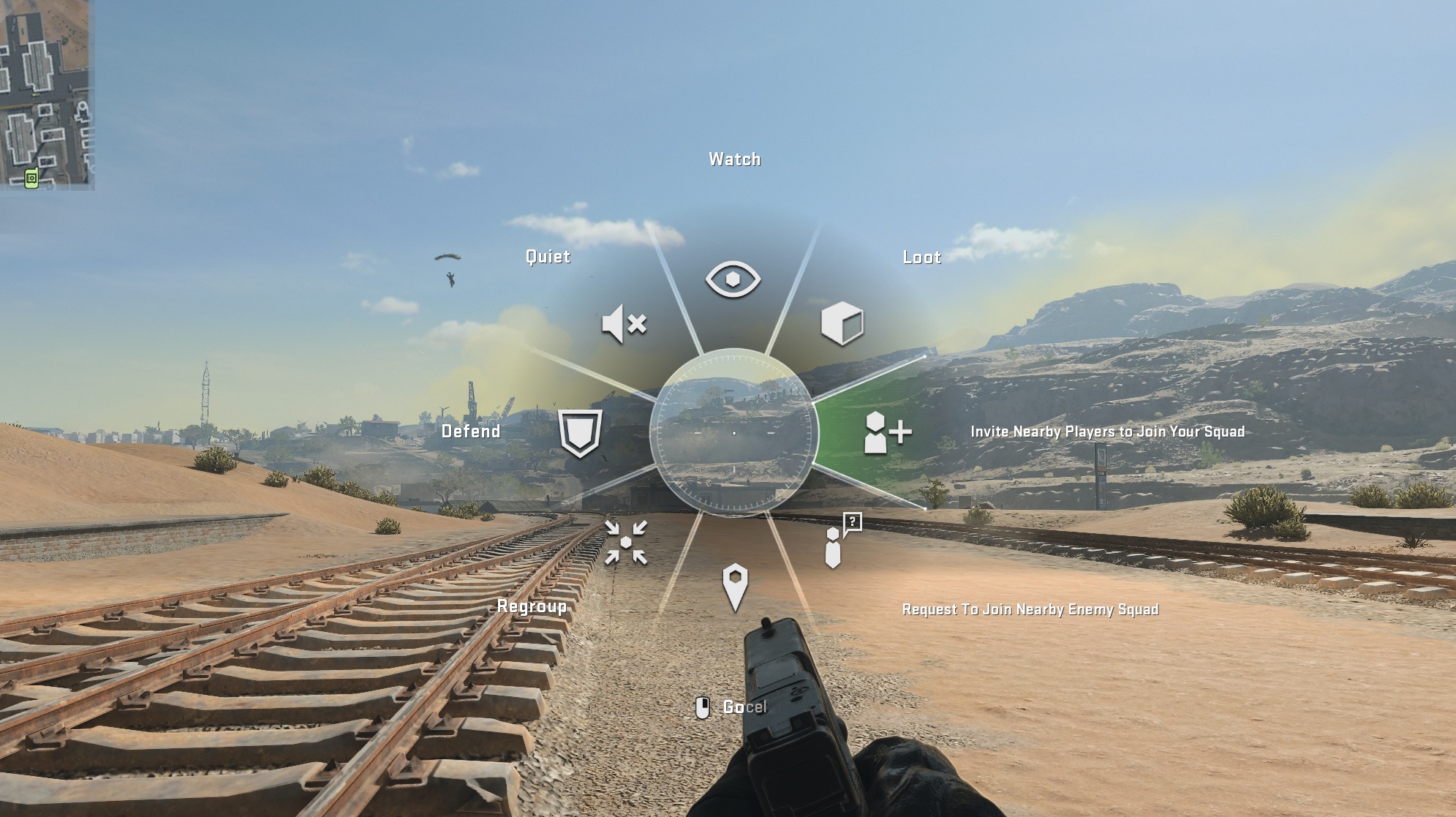 Call of Duty: Warzone 2 - Radial ping menu showing the right wedge selected which reads 