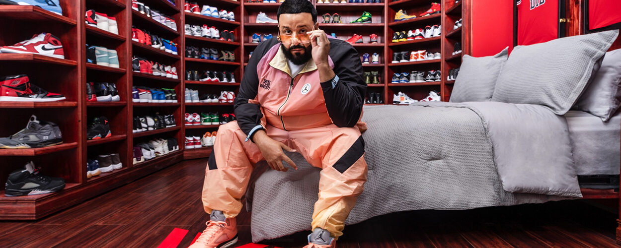 DJ Khaled in his shoe closet