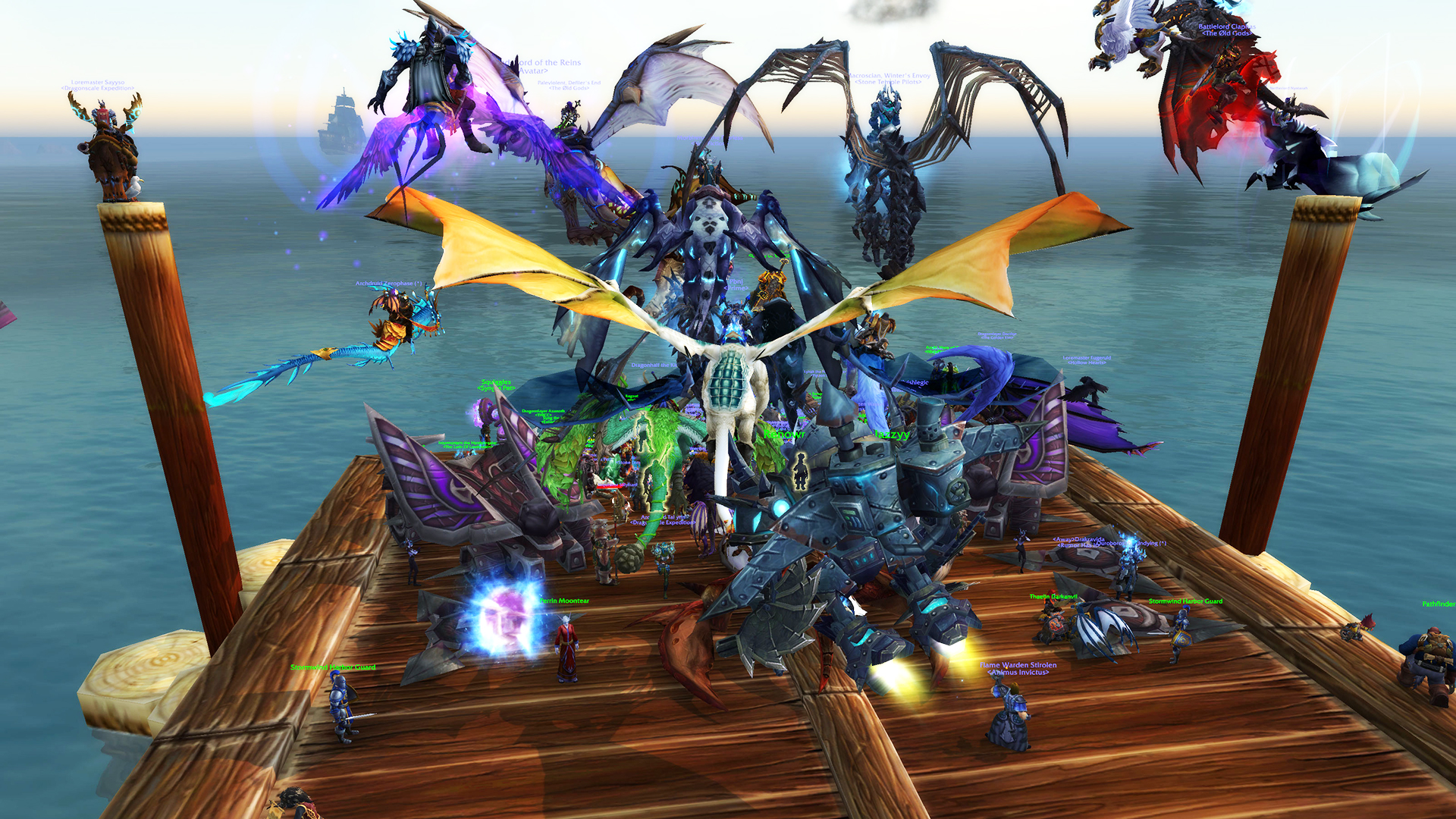WoW: Dragonflight crowd waits for the Stormwind boat.