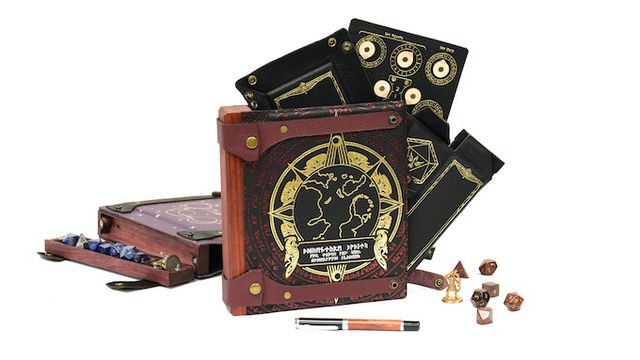 This exotic dice box is really just a Trapper Keeper for all your D&D stuff