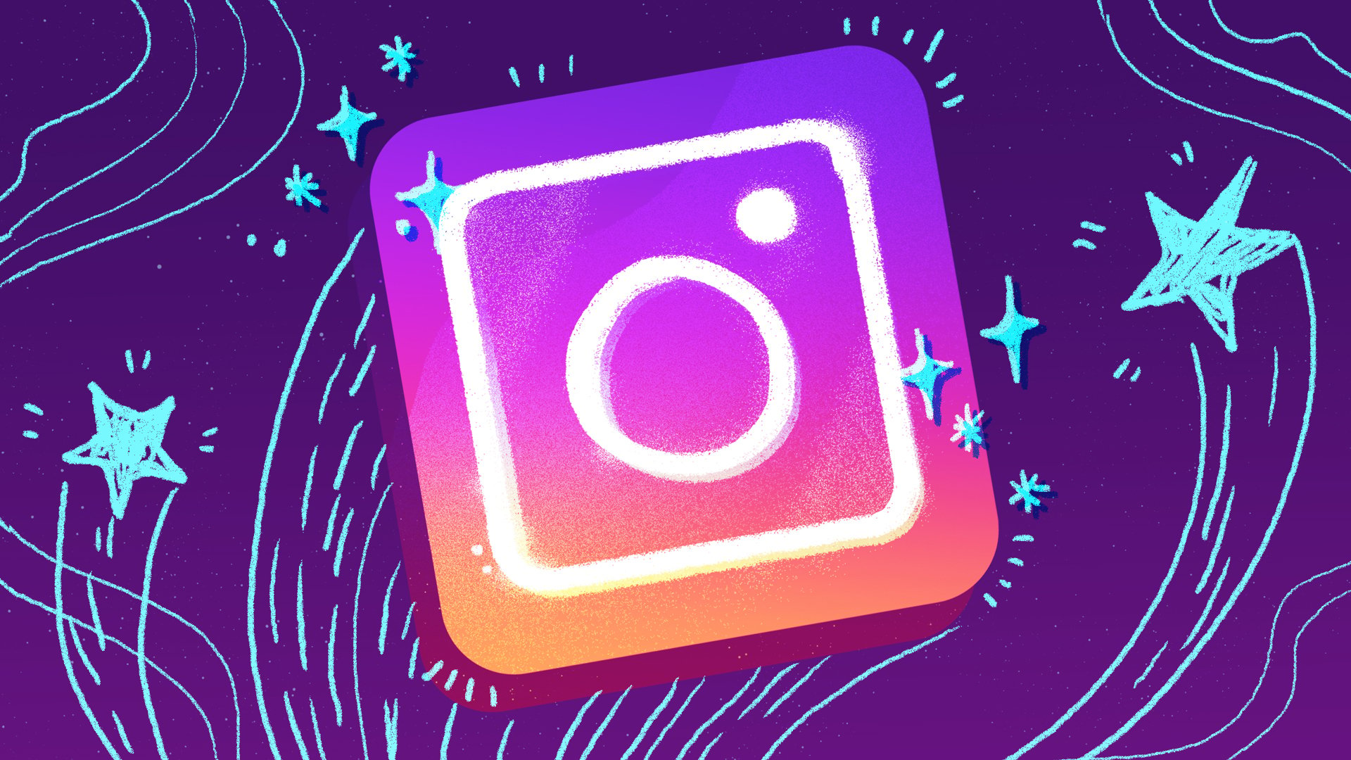 Instagram logo with stars