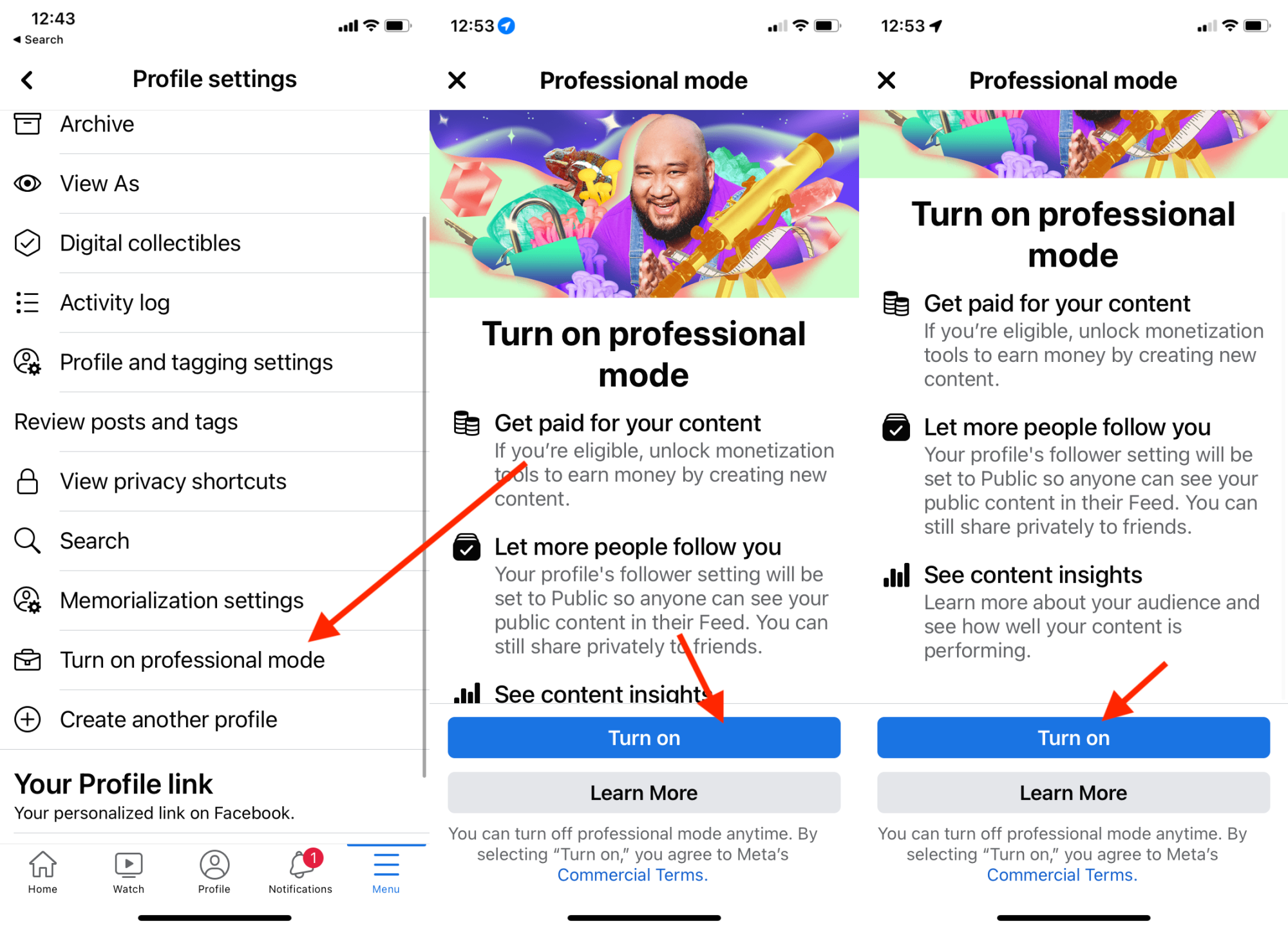 How to set up professional mode on your Facebook profile