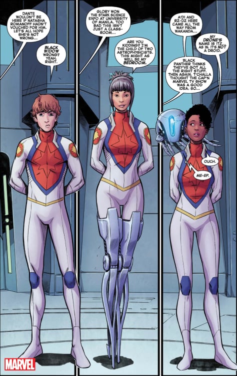 A Marvel comic panel showing A'Di.