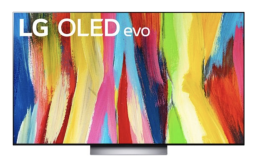 LG TV with abstract paint background