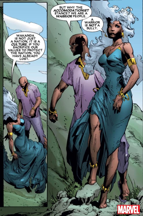 A Marvel comic panel showing T'wari.