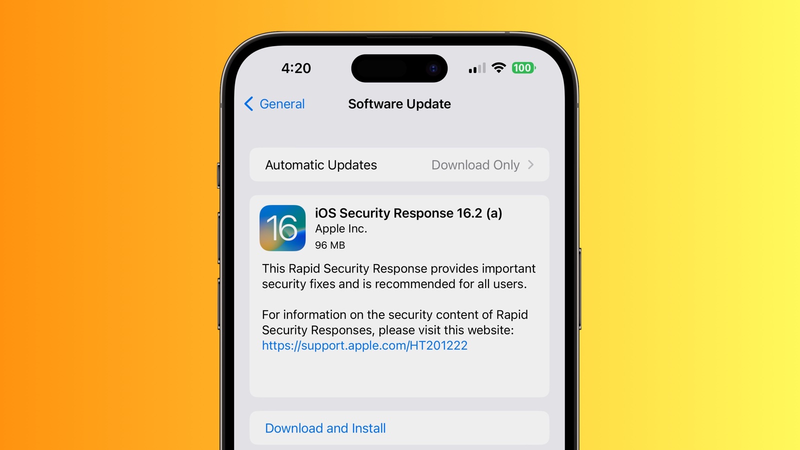 Apple Releases Rapid Security Response Update for iOS 16.2 Beta Users