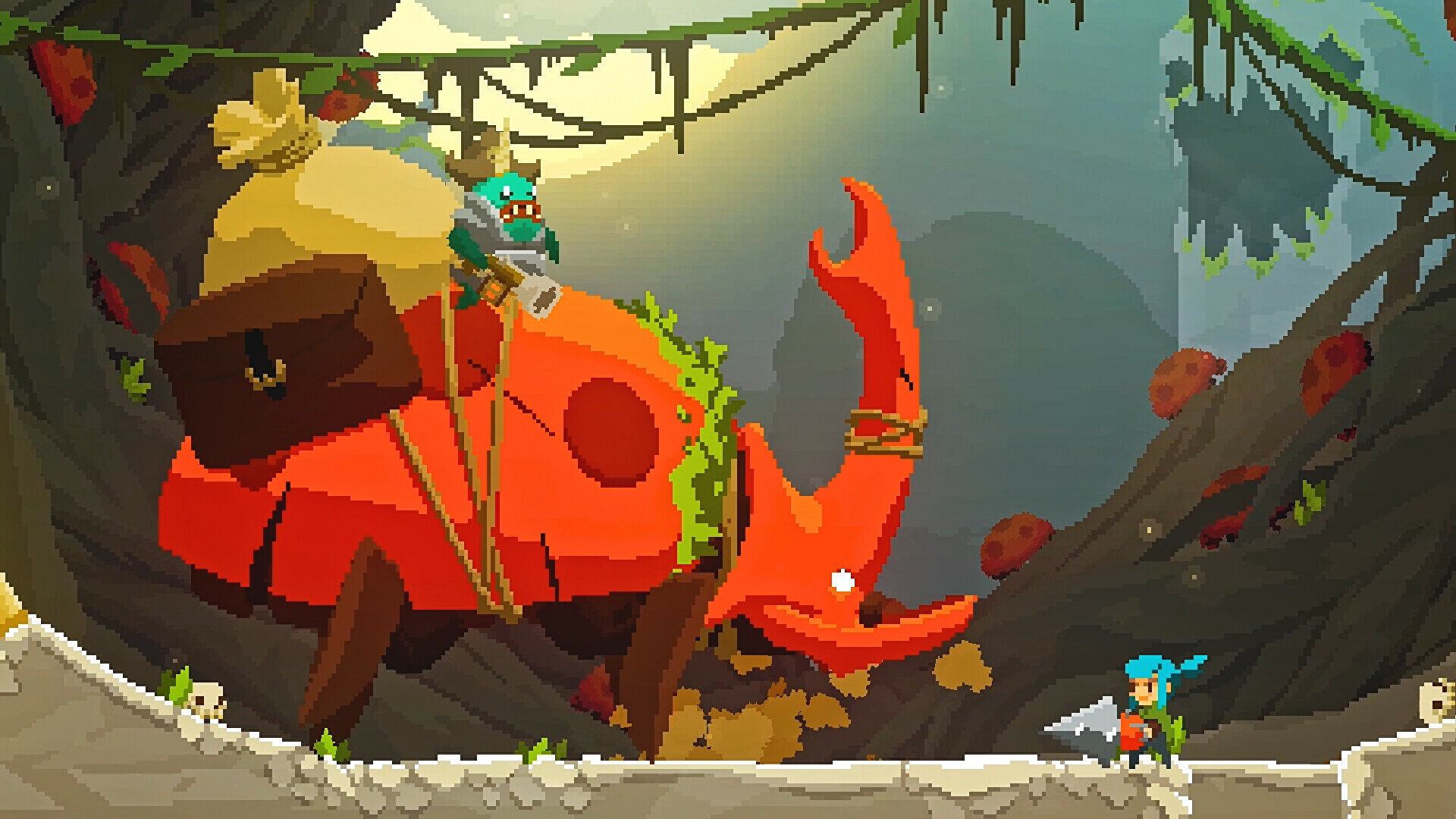 Pepper Grinder is a fab-looking pixel platformer about drilling and grappling