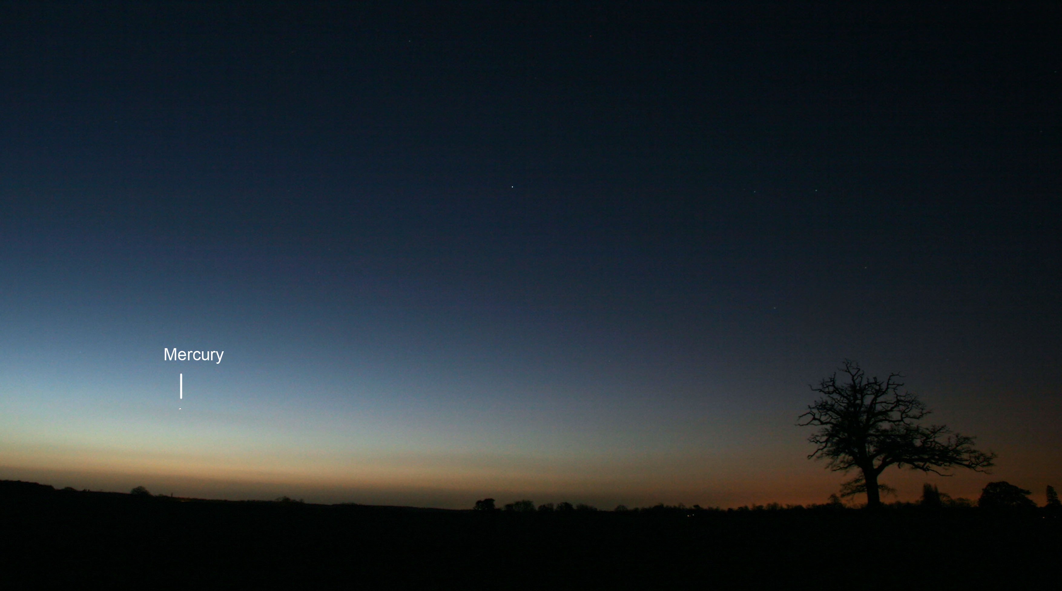Mercury near the horizon