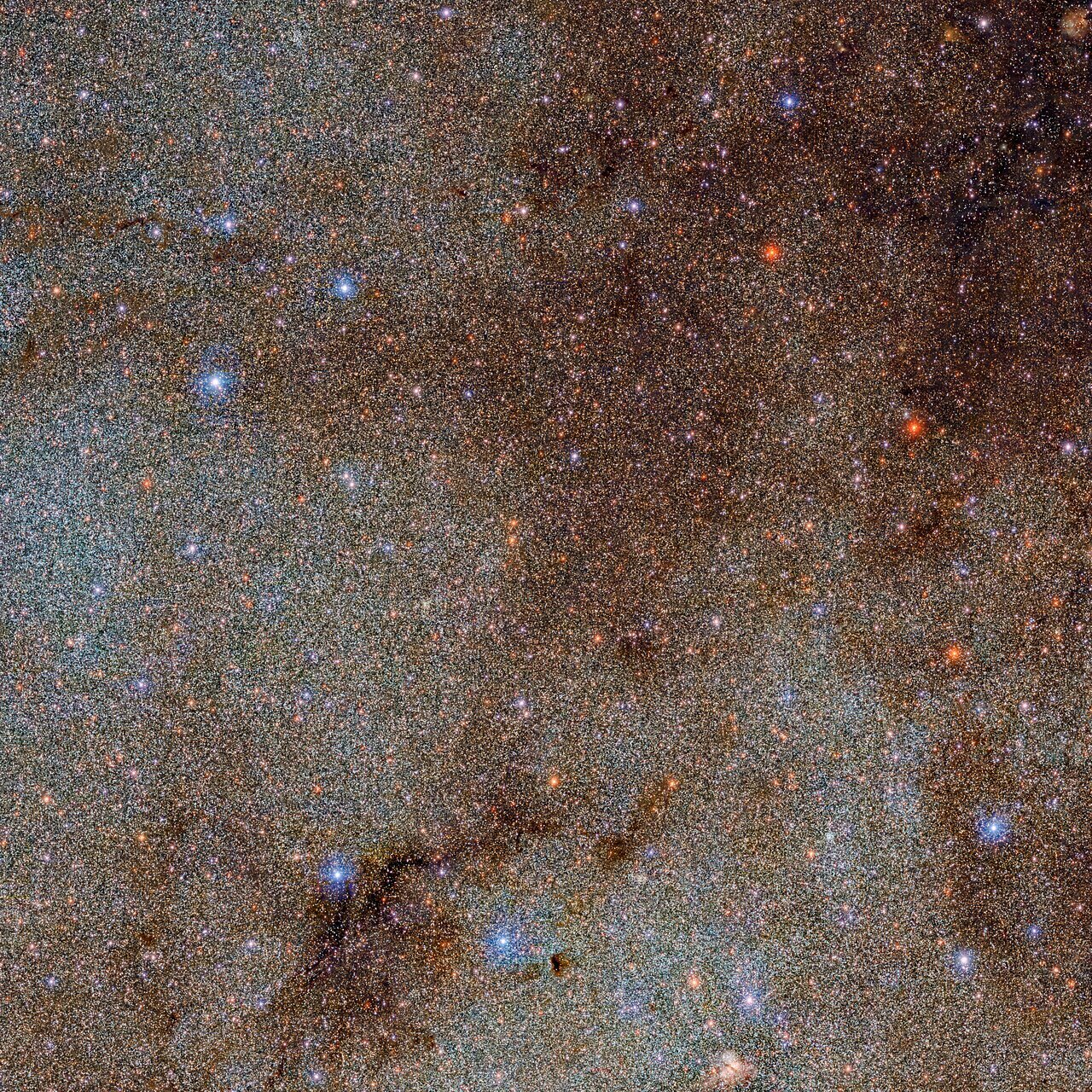 a view of millions of objects in the Milky Way galaxy 